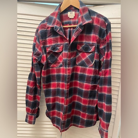 Vans Red and Blue Plaid Casual Shirt - Picture 1 of 4